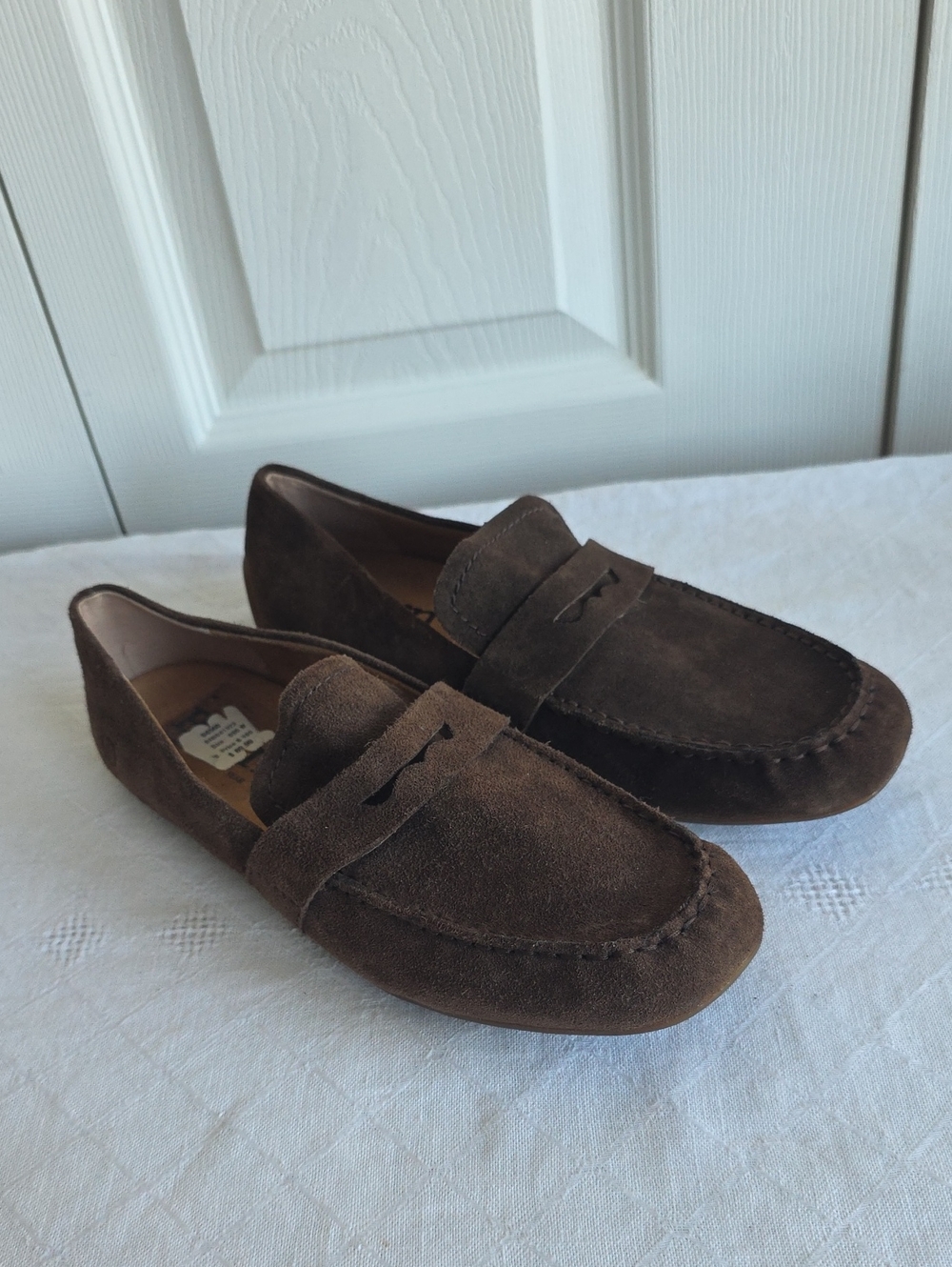 Born Melinda Dark Brown Suede Penny Loafers Size 8M